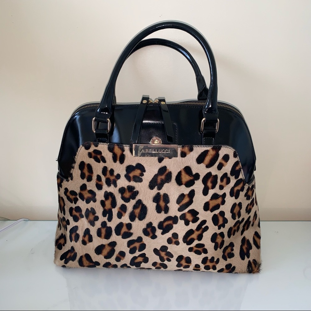 A.BELLUCCI LEOPARD PRINT TOP HANDLE BAG